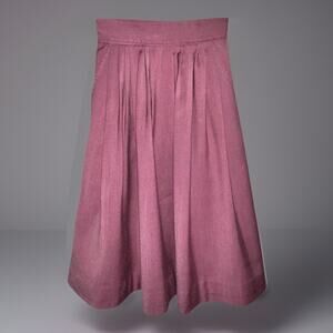VTG C.E. Stanton LTD Pleated Gather Waist Skirt Pockets - Rose Pink - Sz 3 - XS